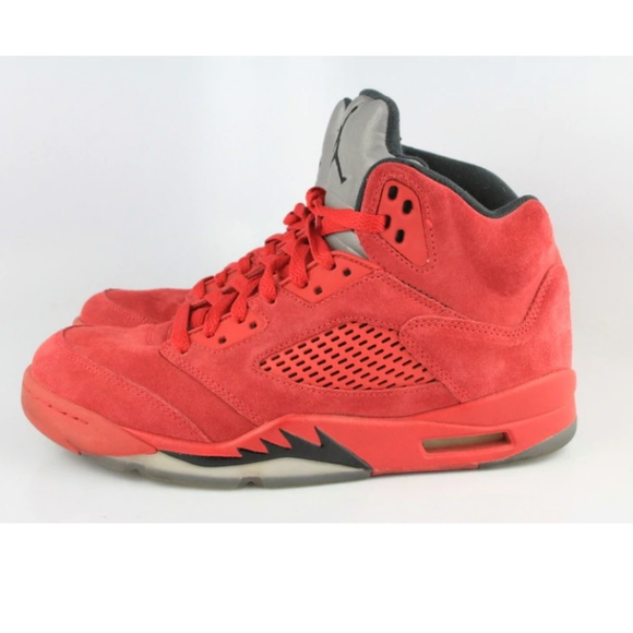 2017 JORDAN RETRO 5 RED SUEDE 8.5 (USED) - Picture 3 of 6